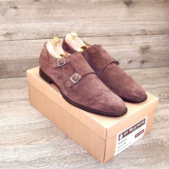 $795 Scarpe DI BIANCO Montello Monkstrap 11.5 M Brn Suede SC445 * add $15 Trees main image 8